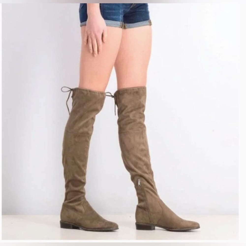 Marc Fisher Womens Humor 2 Faux Suede Over-The-Knee Boots Taupe 5.5 Medium (B,M)